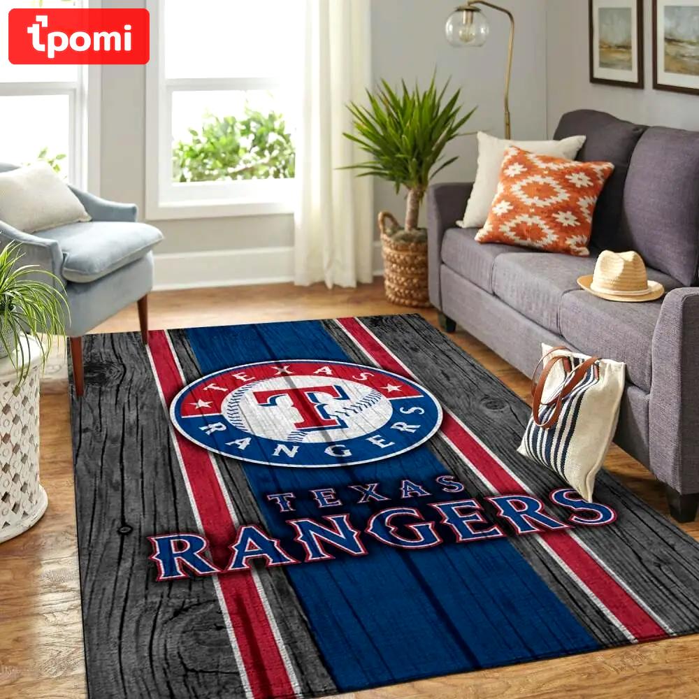Texas rangers wooden area rug mlb baseball team logo carpet living room rugs 2 Rectangle Rug