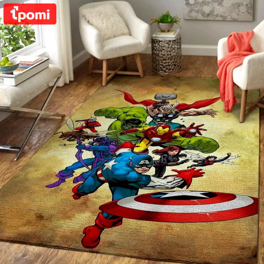 The avengers marvel comic style area rug living room home decor rcdd81f31395 Rectangle Rug