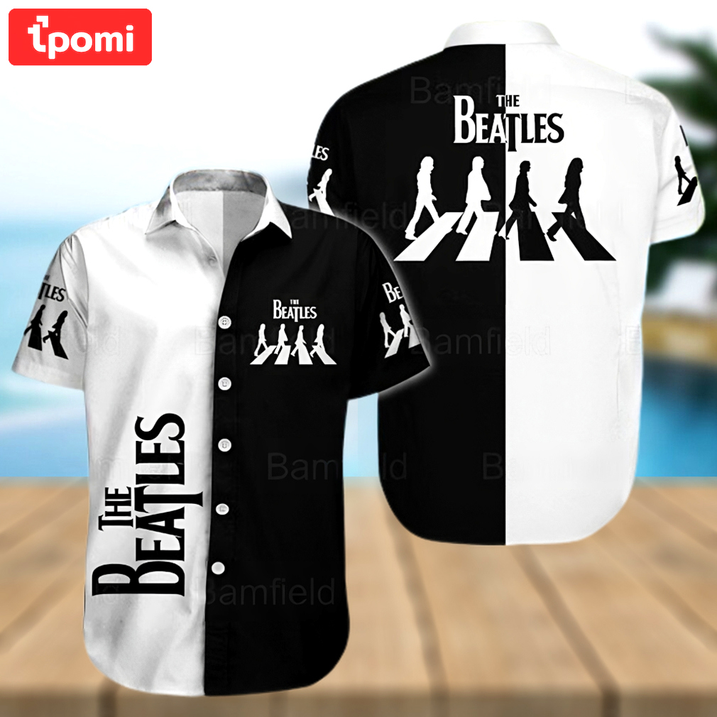 The beatles button up shirts rock and roll hawaiian shirt Hawaii Shirt Shorts & Flip Flops