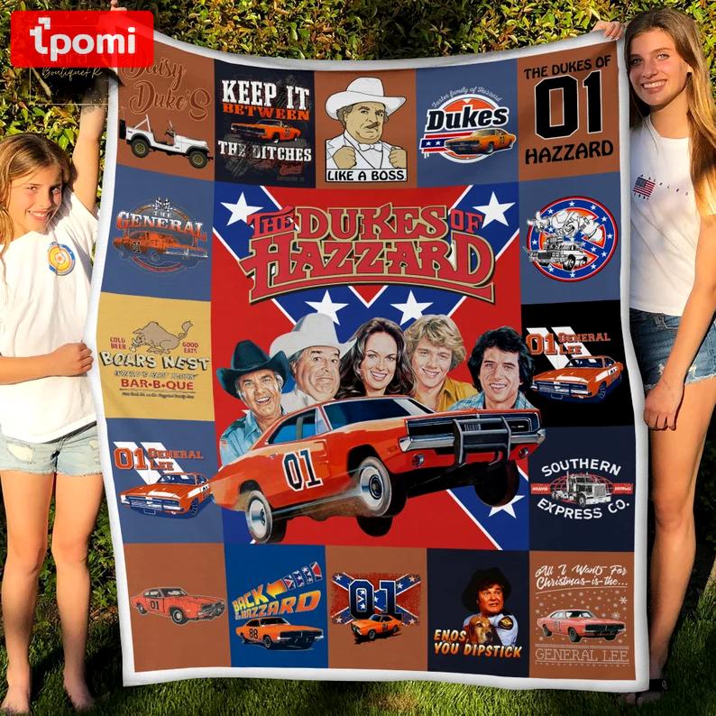The dukes of hazzard fleece blanket, mink sherpa blanket, comedy tv series blanket, the dukes of hazzard movie quilt Quilt Blanket