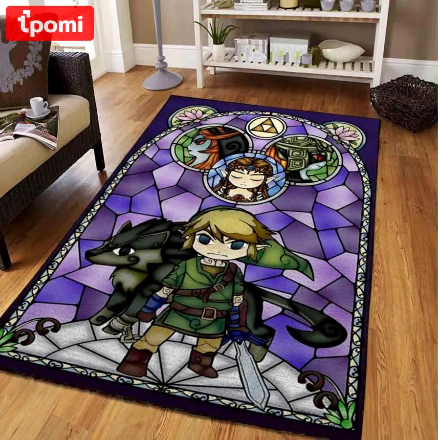 The legend of zelda glass style area rug living room rug home decor 19122610 Rectangle Rug