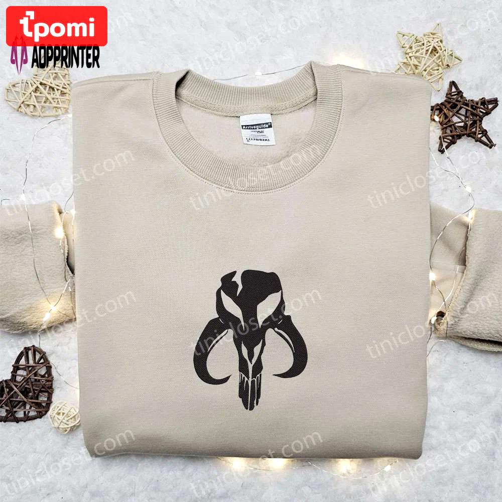 The mandalorian embroidered hoodie & star wars shirt: best gift ideas this is the way Embroidered Shirt
