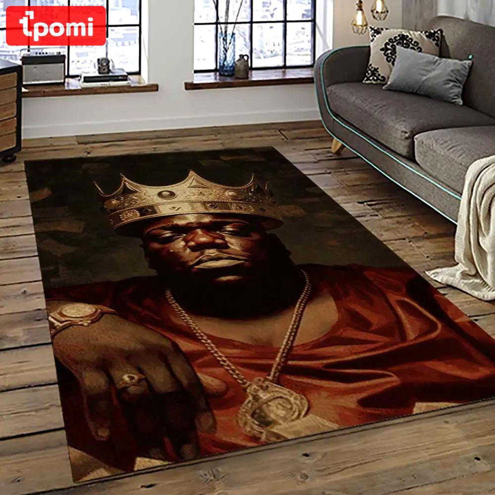 The notorious b.i.g. rapper hiphop music rap carpet area rug home decor gift for fans gift for friends big12 Rectangle Rug