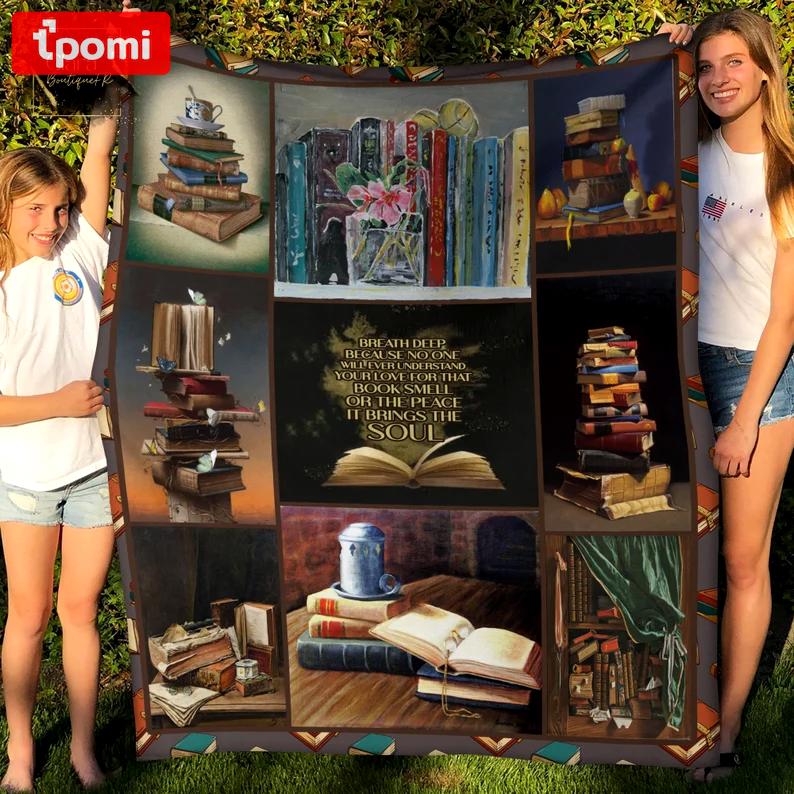 The peace it brings the soul fleece blanket, mink sherpa blanket, reading lover gift, i love reading for book lovers blanket Quilt Blanket