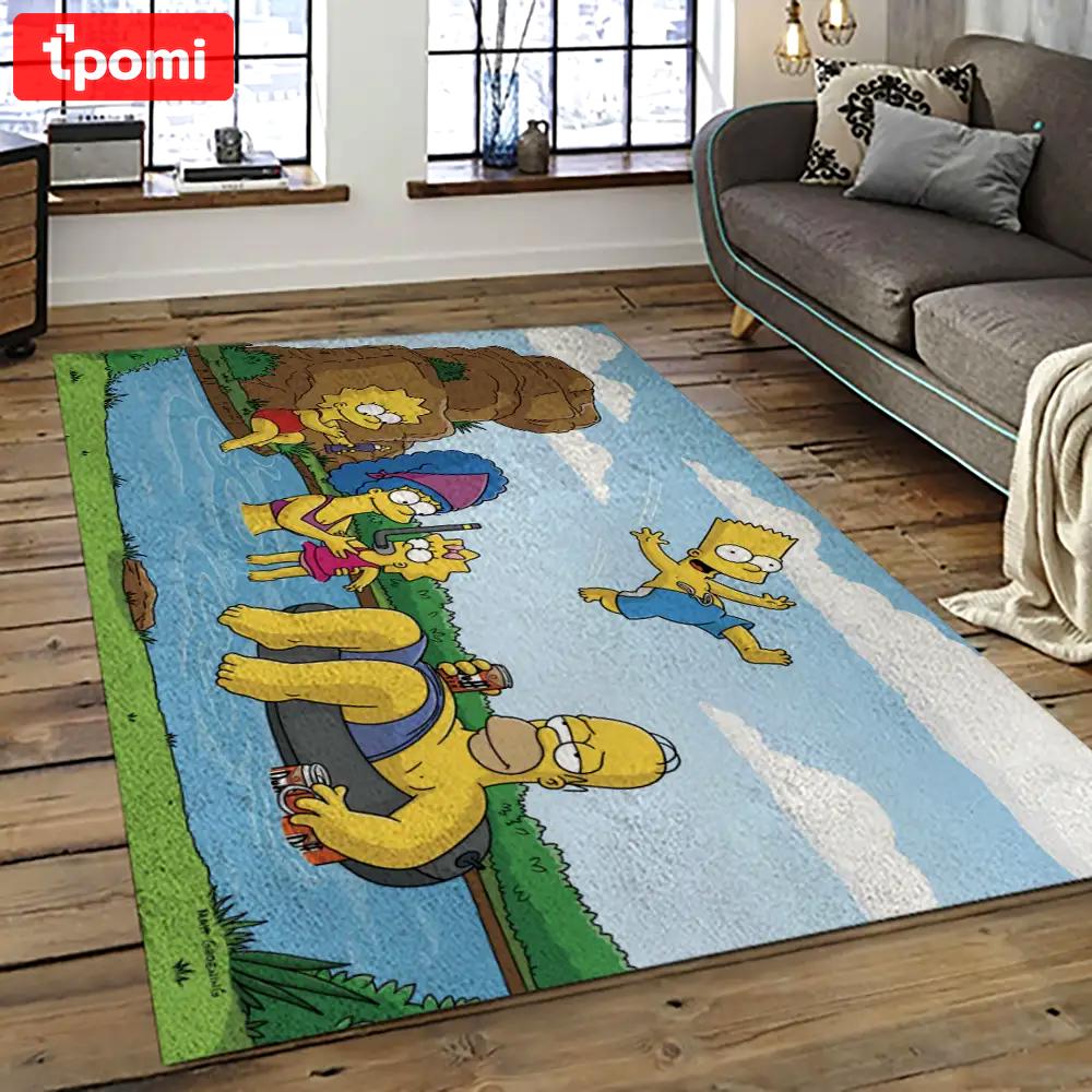 The simpsons characters cartoon movie carpet rectangle area rug for living room bedroom decor tss26 Rectangle Rug