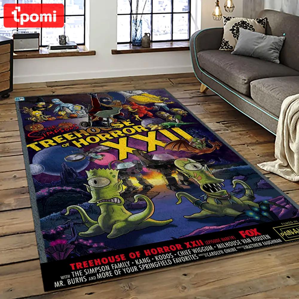 The simpsons characters cartoon movie carpet rectangle area rug for living room bedroom decor tss33 Rectangle Rug