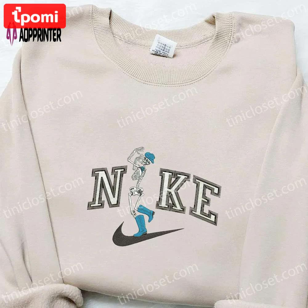 The skeleton dance x nike embroidered hoodie & shirt: best halloween gift ideas Embroidered Shirt