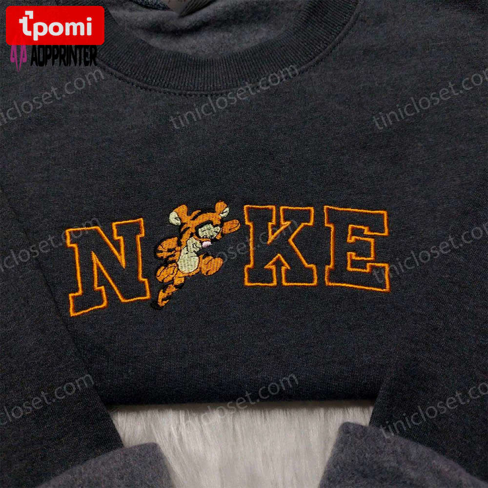 Tigger nike embroidered shirt: disneyland family shirt nike inspired design Embroidered Shirt