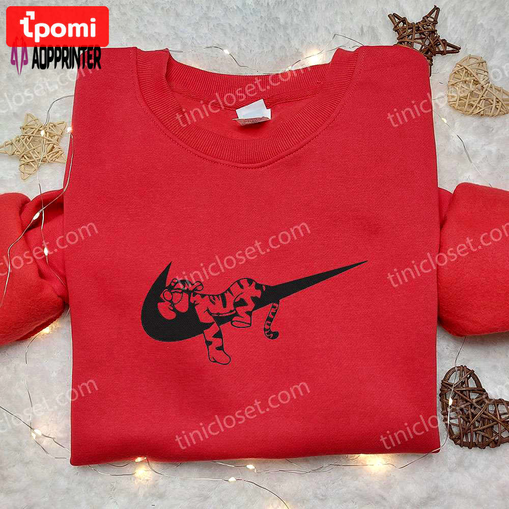 Tigger x nike anime hoodie winnie the pooh disney shirt embroidered nike inspired apparel Embroidered Shirt