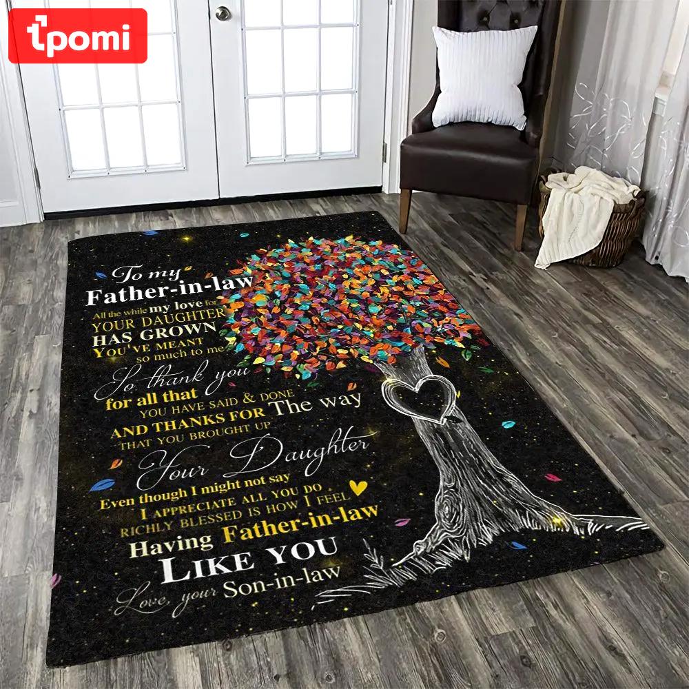 To my father in law letter nice gift area rug living room rug 01111915 Rectangle Rug