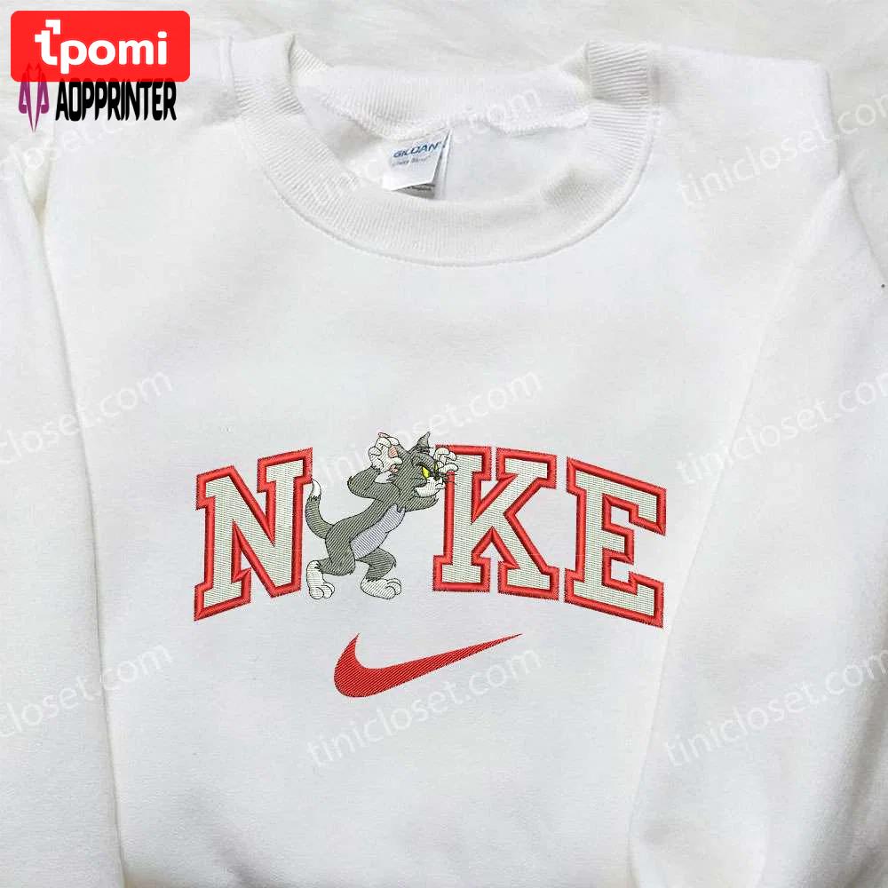 Tom x nike embroidered hoodie tom and jerry shirt nike inspired shirt Embroidered Shirt
