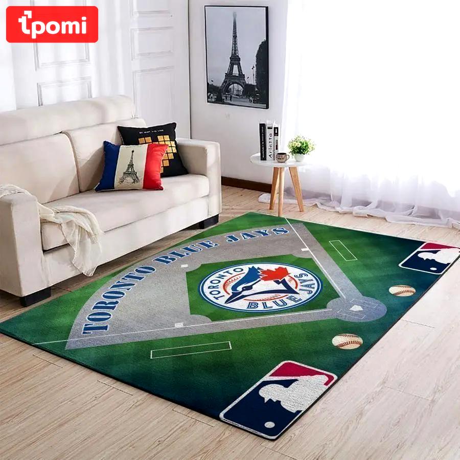 Toronto blue jays area rug mlb baseball team logo carpet living room rugs v3666 Rectangle Rug