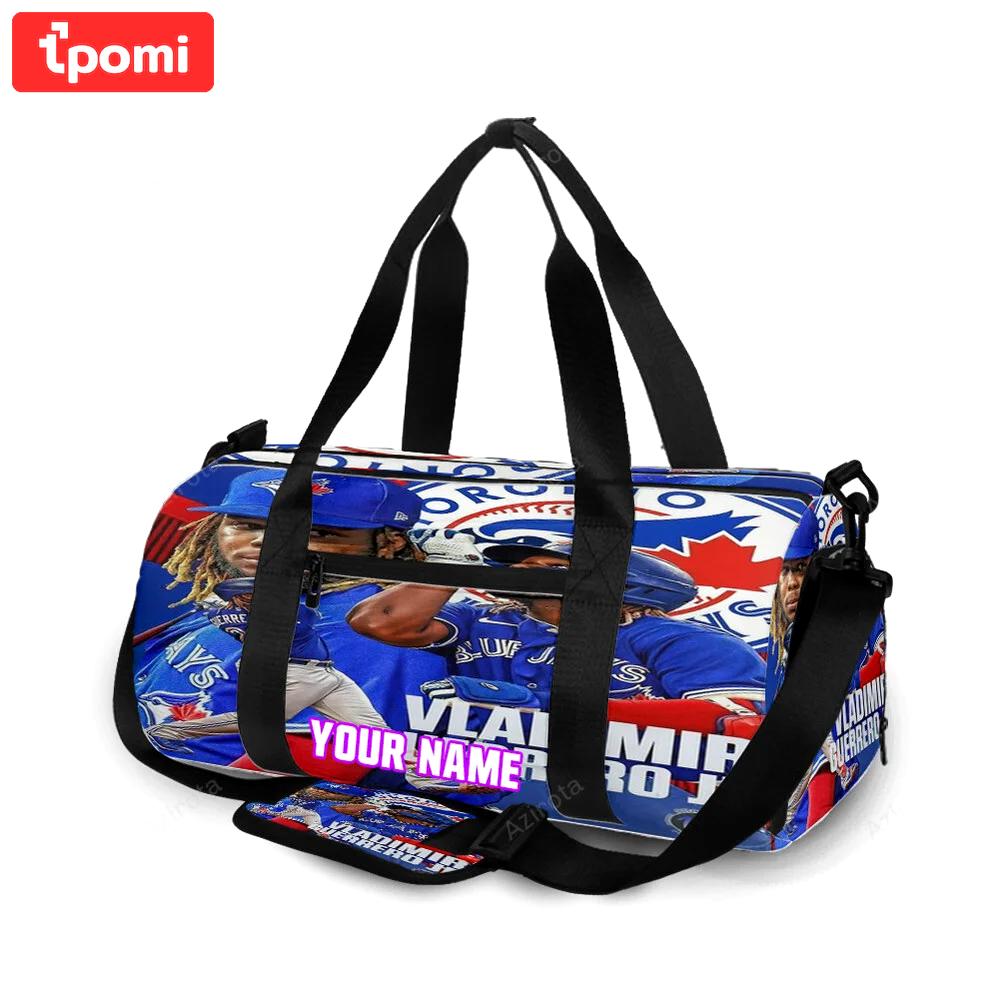 Toronto blue jays vladimir guerrero jr7 personalized name travel bag gym bag 2617 Travel Bag