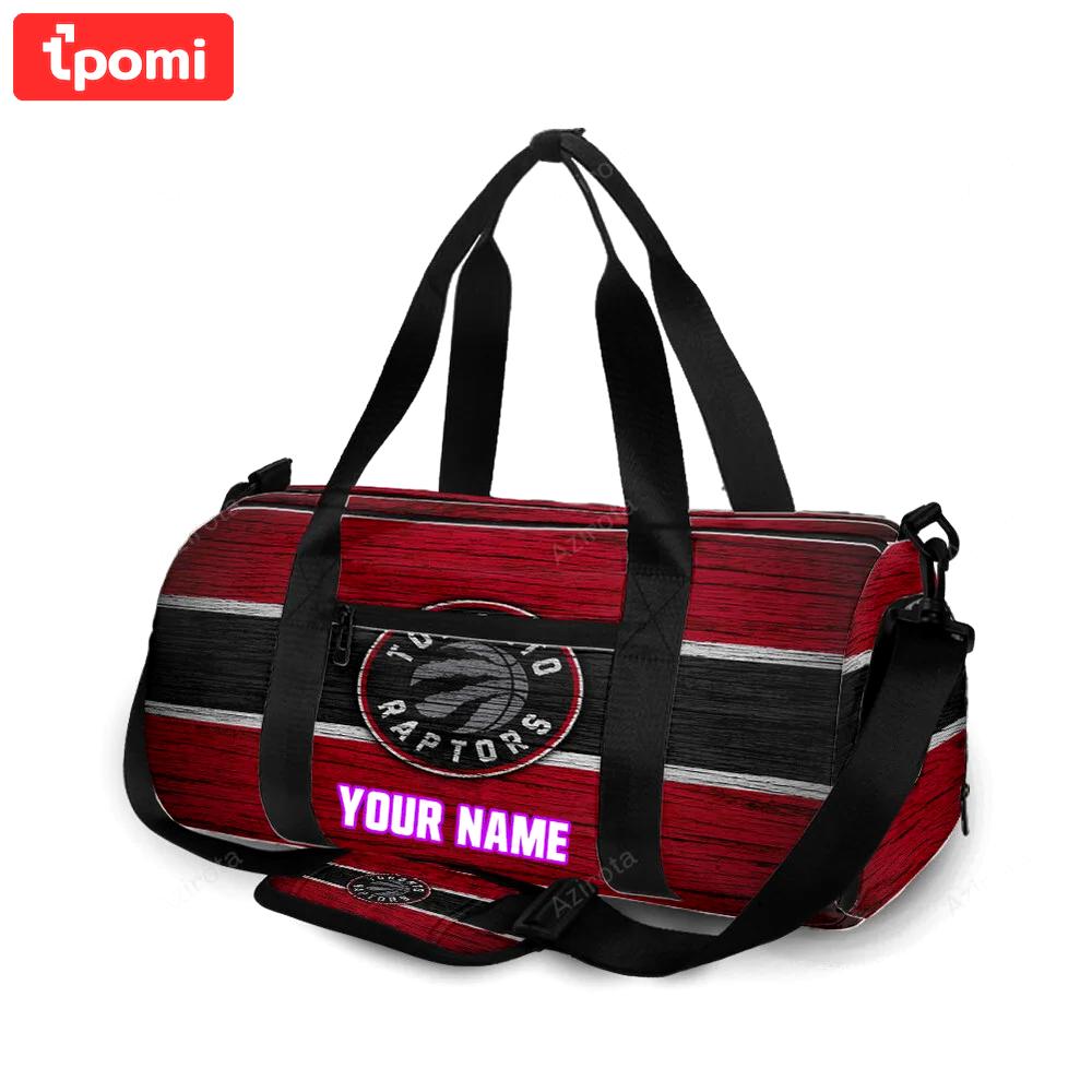 Toronto raptors red black wood personalized name travel bag gym bag 2482 Travel Bag
