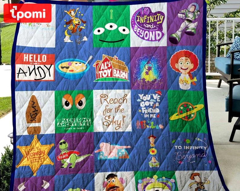 Toy story fleece blanket, toy story blanket, toy story characters blanket, woody buzz lightyear, birthday gifts, christmas gifts Quilt Blanket