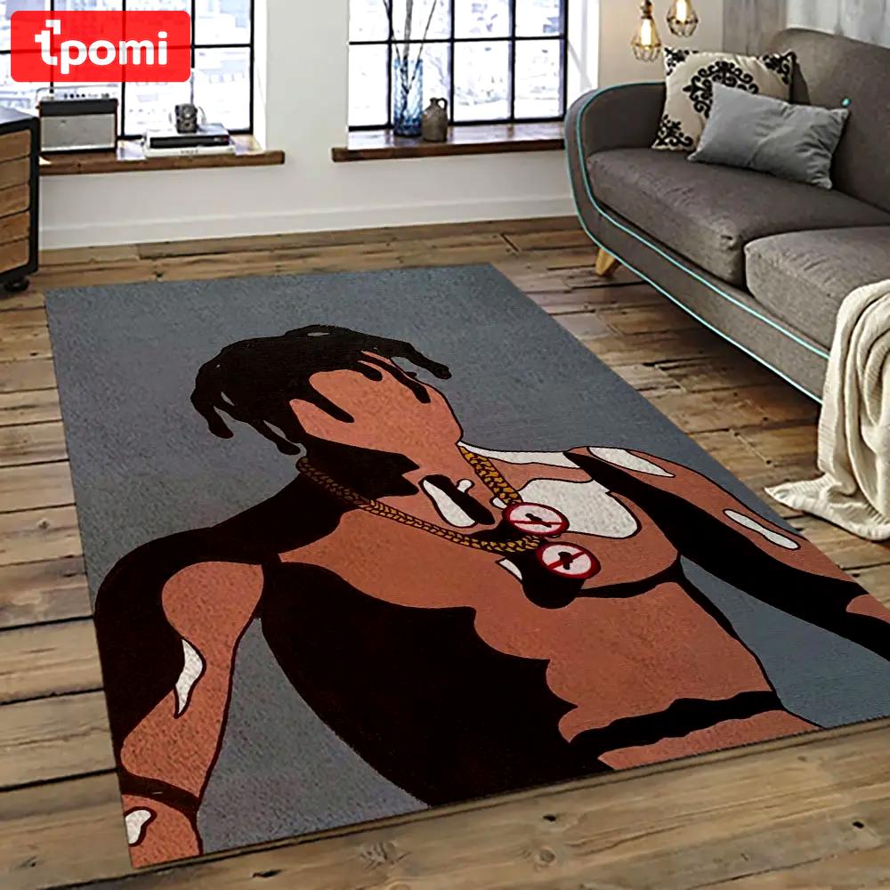 Travis scott rapper hiphop music retangle carpet area rug home decor best gift for fan and friends tst50 Rectangle Rug