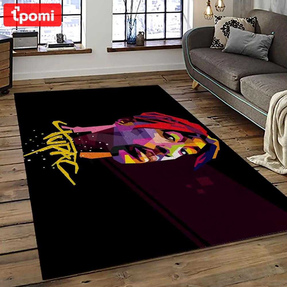 Tupac shakur rapper hiphop music rap carpet area rug home decor gift for fans gift for friends ts17 Rectangle Rug