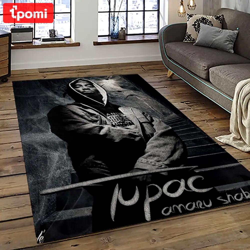 Tupac shakur rapper hiphop music rap carpet area rug home decor gift for fans gift for friends ts22 Rectangle Rug