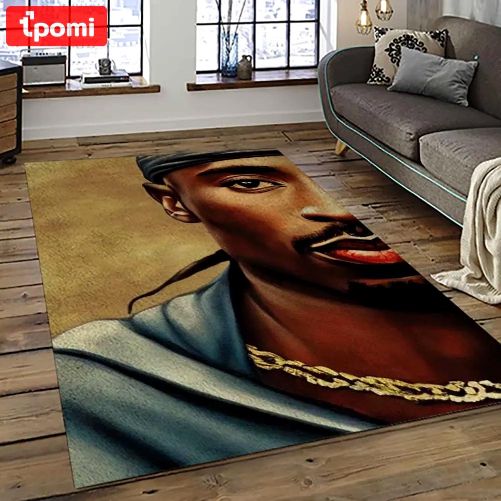 Tupac shakur rapper hiphop music rap carpet area rug home decor gift for fans gift for friends ts38 Rectangle Rug