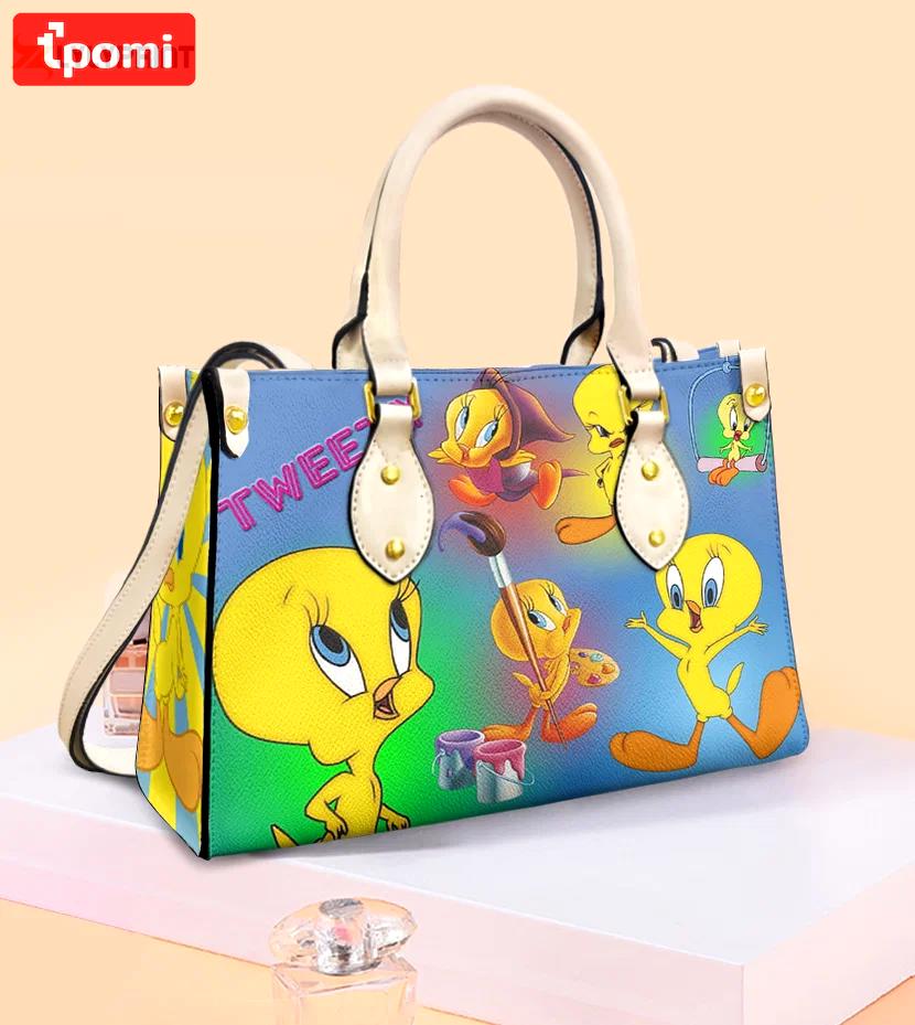 Tweety bird 7 leather handbag: perfect gift for women s day g95 3510 Women Leather Hand Bag