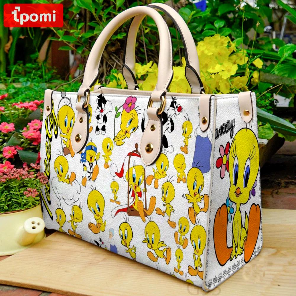 Tweety bird leather handbag gift for women 4111 Women Leather Hand Bag
