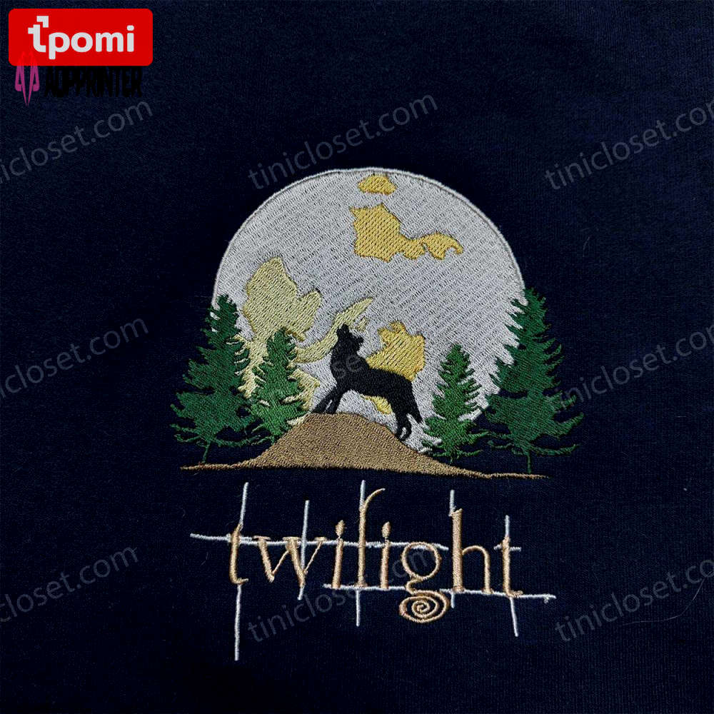 Twilight embroidered sweatshirt & vintage moon forks hoodie – perfect twilight saga fans gifts Embroidered Shirt