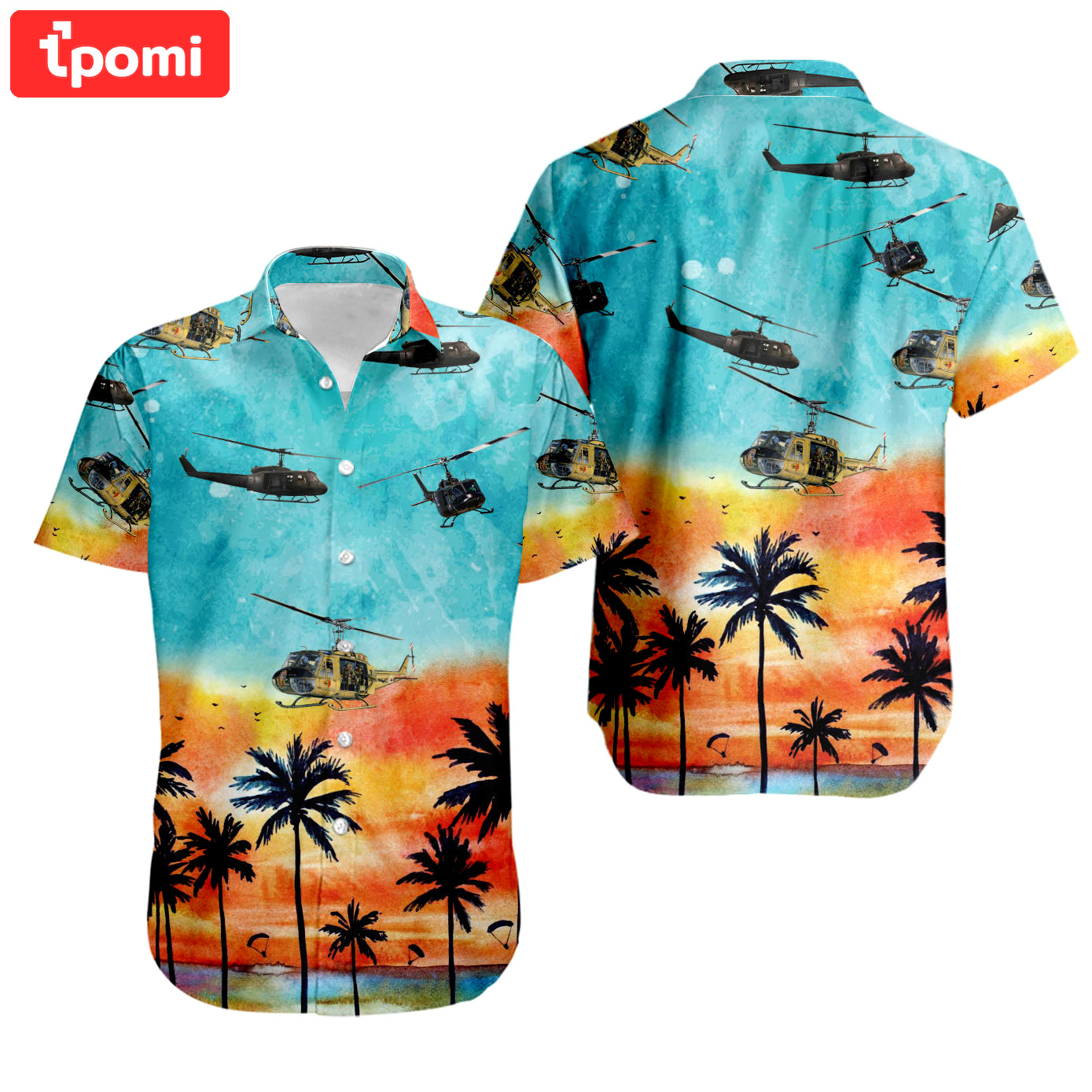 Uh1 huey uh1 hawaiian shirt Hawaii Shirt Shorts & Flip Flops