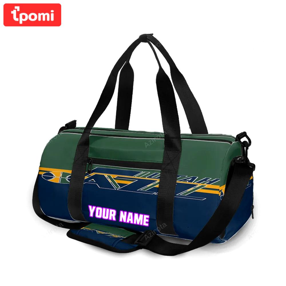 Utah jazz emblem v3 personalized name travel bag gym bag 2486 Travel Bag