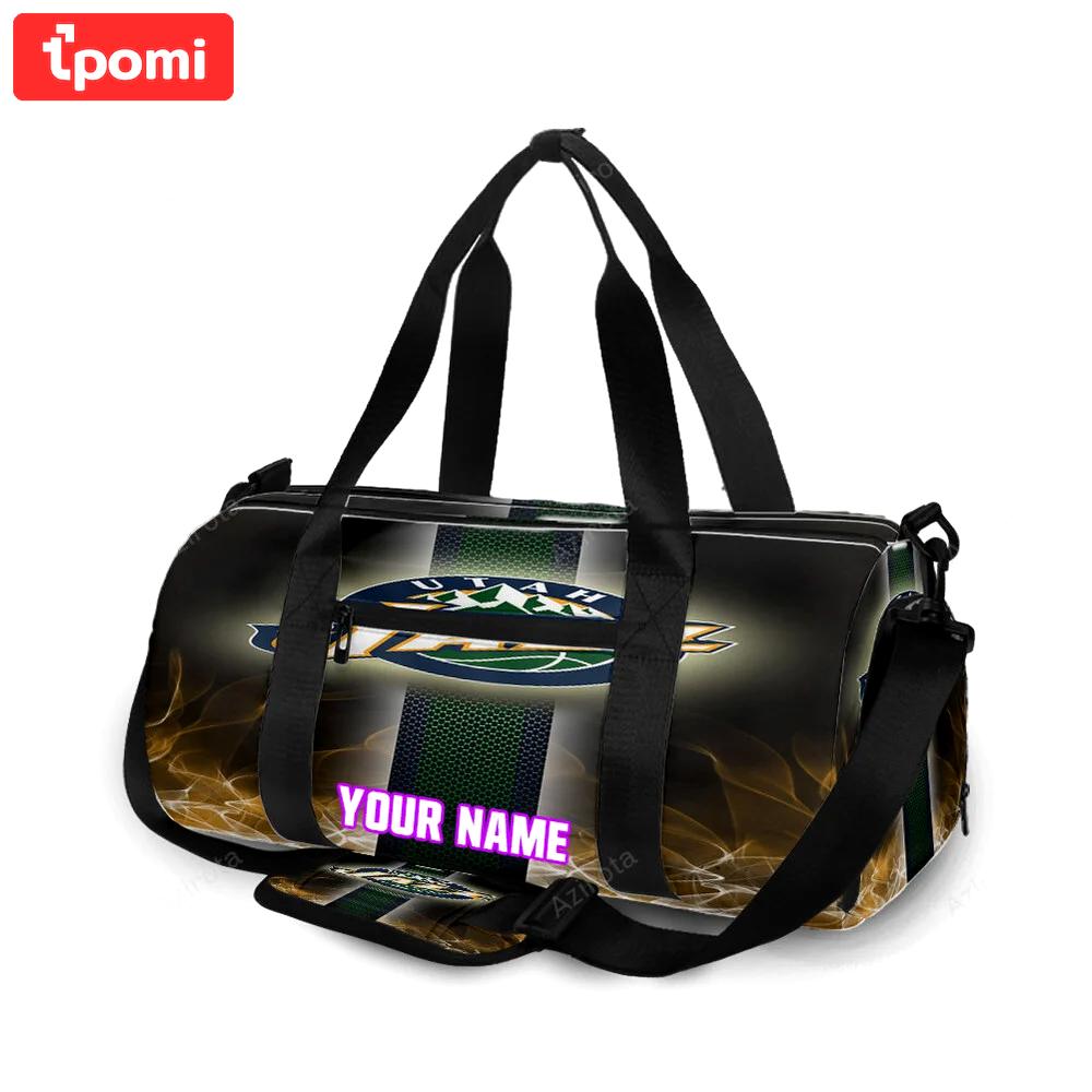 Utah jazz emblem v9 personalized name travel bag gym bag 2402 Travel Bag