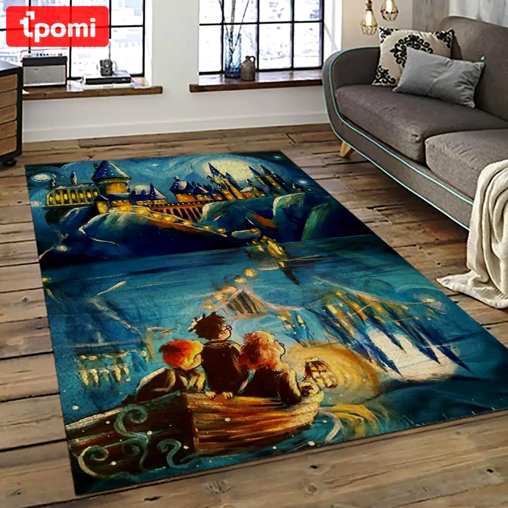 Van gogh starry night harry potter cartoon movie carpet rectangle area rug for room decor vhp14 Rectangle Rug