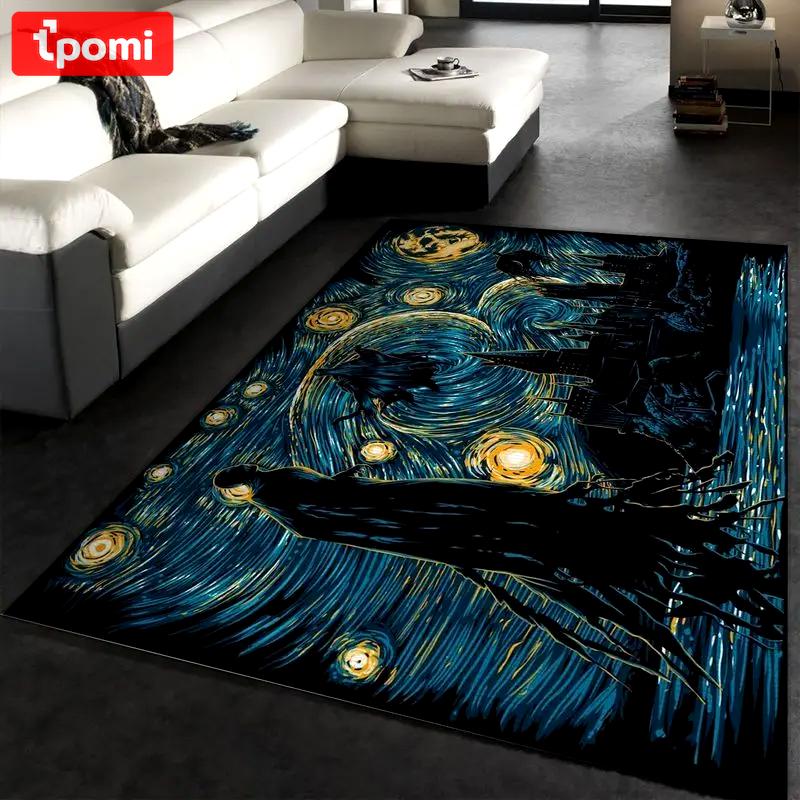 Van gogh starry night harry potter dementors hogwarts area rug living room and bed room rug rug regtangle carpet floor decor home decor Rectangle Rug
