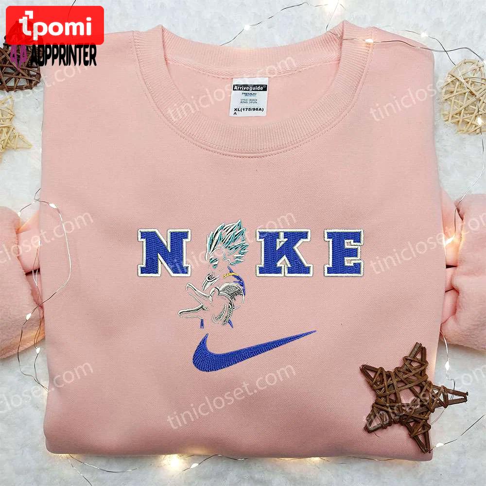 Vegeta x nike embroidered sweatshirt – dragon ball inspired shirt nike design Embroidered Shirt