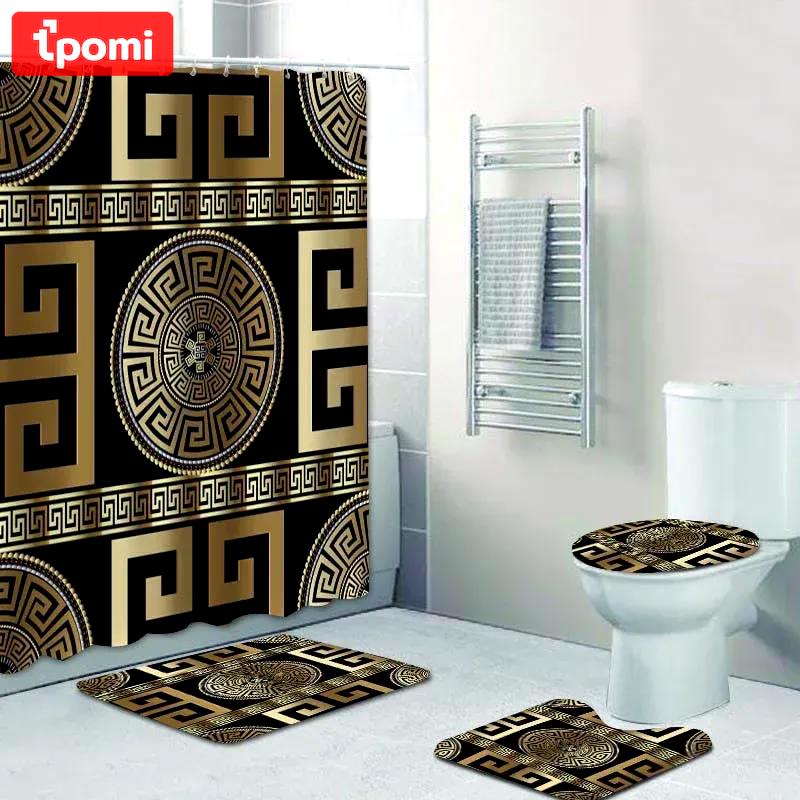 Versace bathroom set hypebeast luxury fashion brand home decor bath mat Bathroom Set