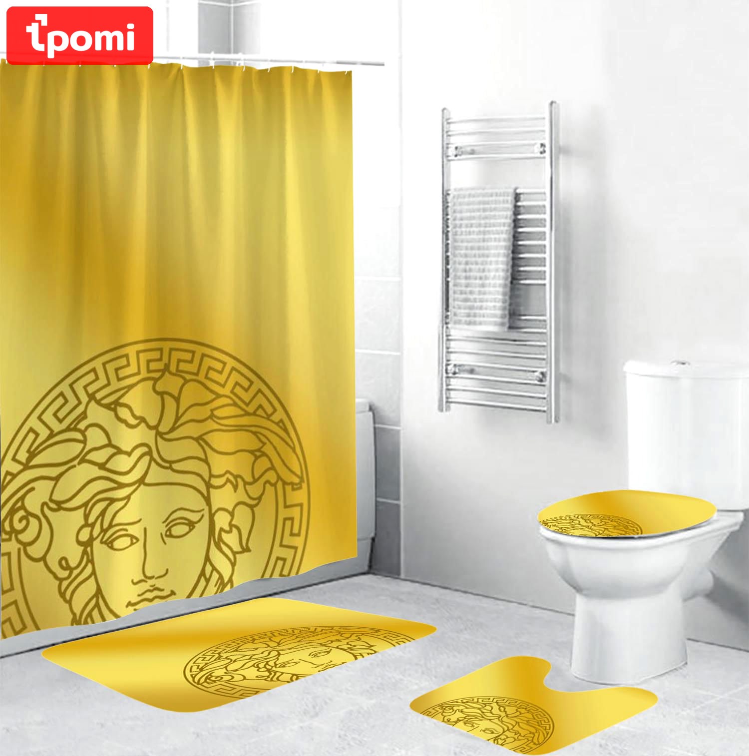 Versace bigin royal background home decor bathroom sets hypebeast bath mat luxury fashion brand Bathroom Set