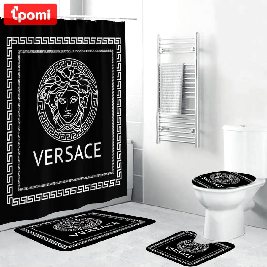 Versace black bath mat home decor luxury fashion brand hypebeast bathroom sets Bathroom Set