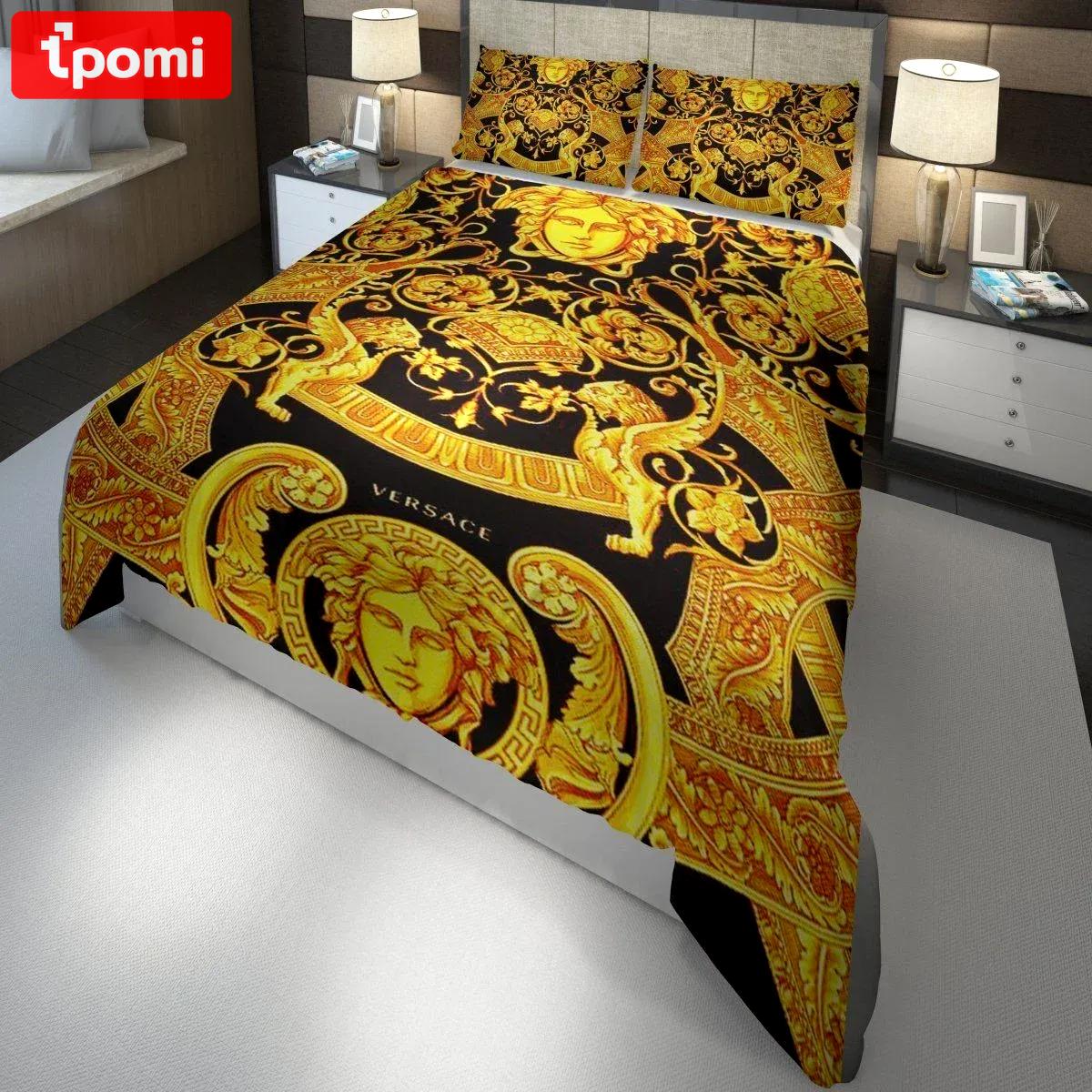 Versace england barocco golden logo type 658 Bedding Sets blankets bedspread bed linen covers home decor hyperbeast Bedroom duvet premium fashion brand sheets luxury ideas bedclothes