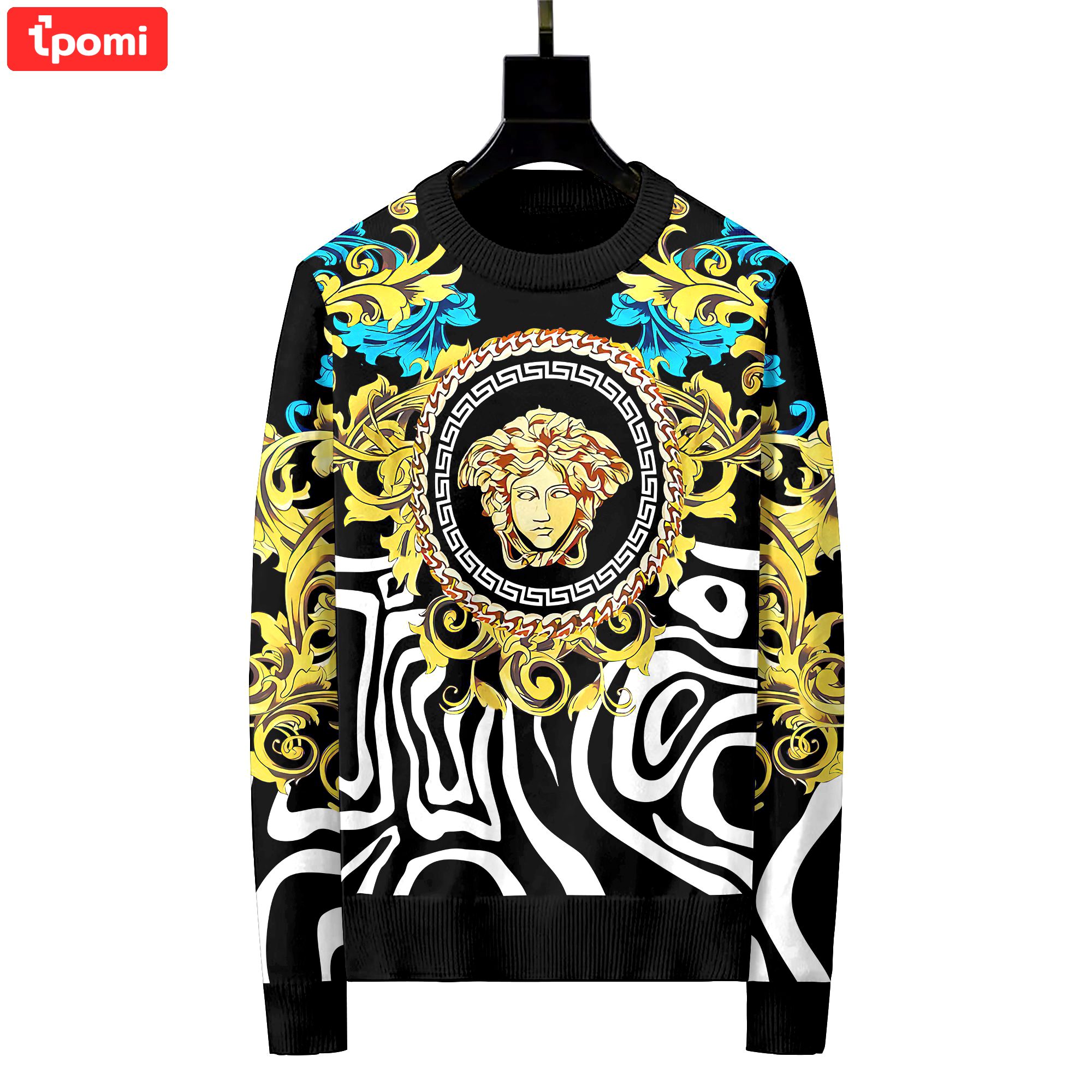 Versace luxury ugly sweater for winter  hot 2024 style 194 Christmas Ugly Sweater