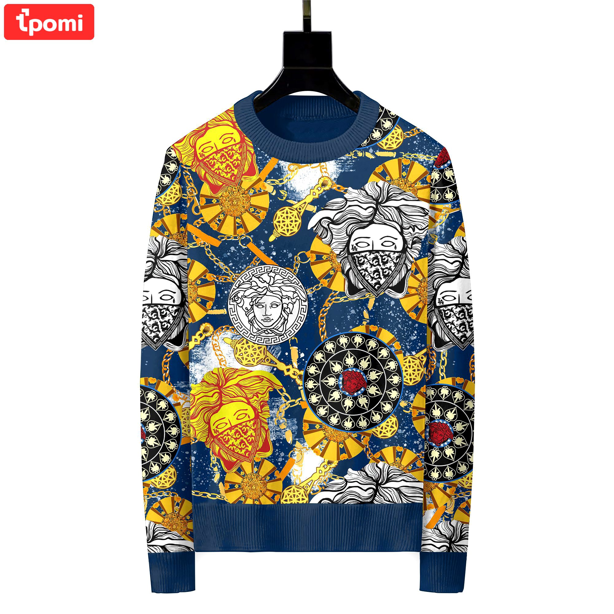 Versace luxury ugly sweater for winter hot 2024  style 294 Christmas Ugly Sweater