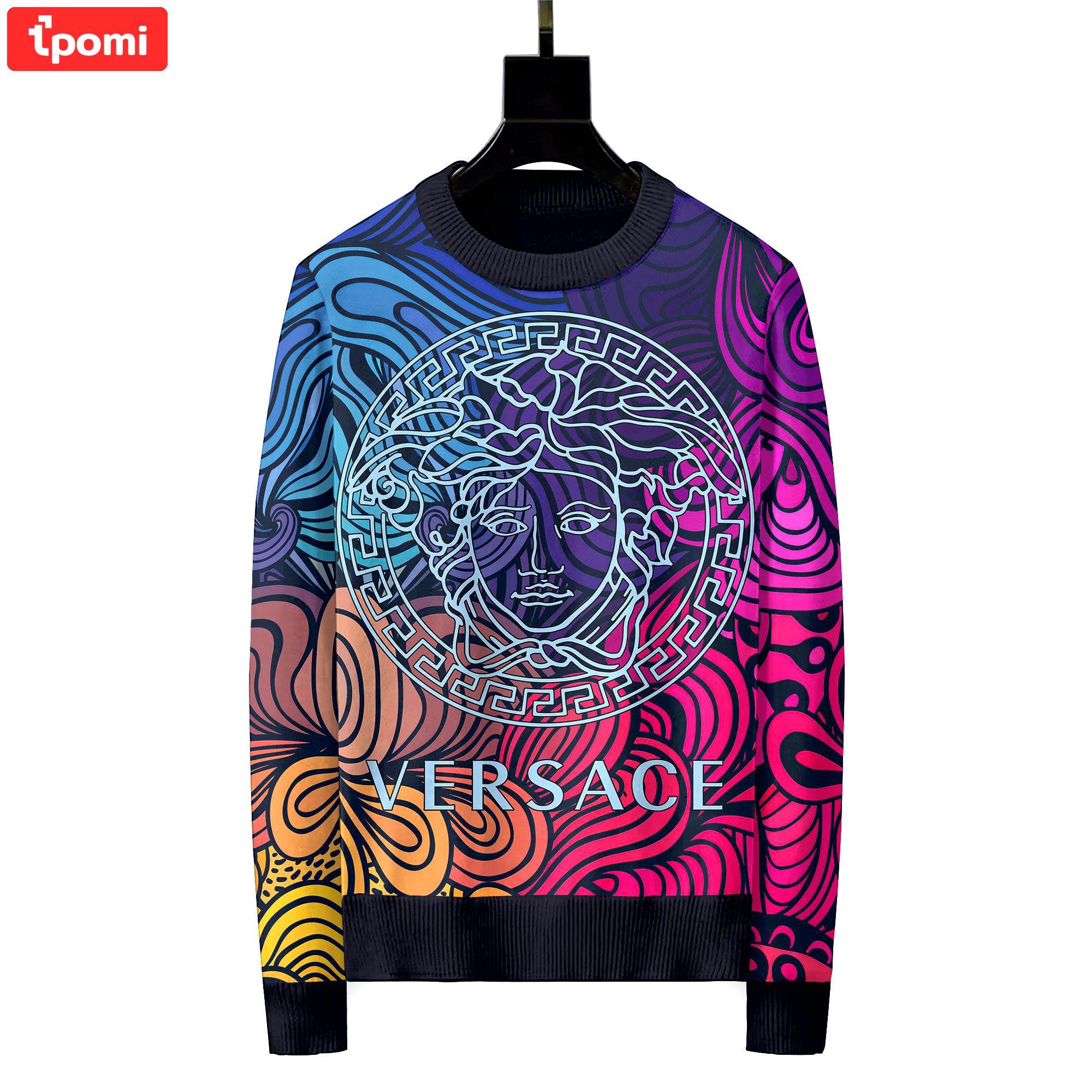 Versace luxury ugly sweater for winter  hot 2024 style 890 Christmas Ugly Sweater