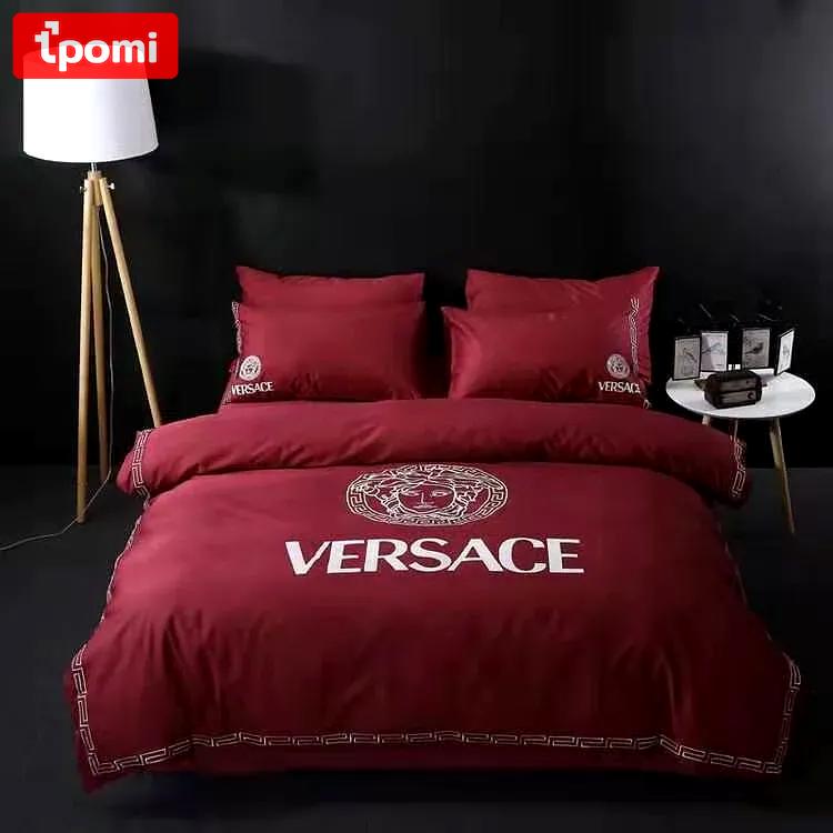 Versace red logo type 1076 Bedding Sets duvet home decor blankets hyperbeast Bedroom bed linen bedspread premium fashion brand luxury ideas bedclothes sheets covers