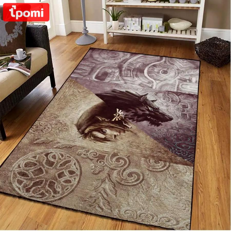 Viking odin wolf area rug living room rug home decor mlb 2002174 Rectangle Rug