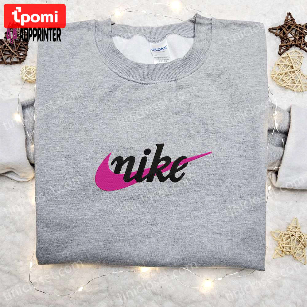 Vintage swoosh x nike embroidered sweatshirt & shirt: best family gift ideas Embroidered Shirt