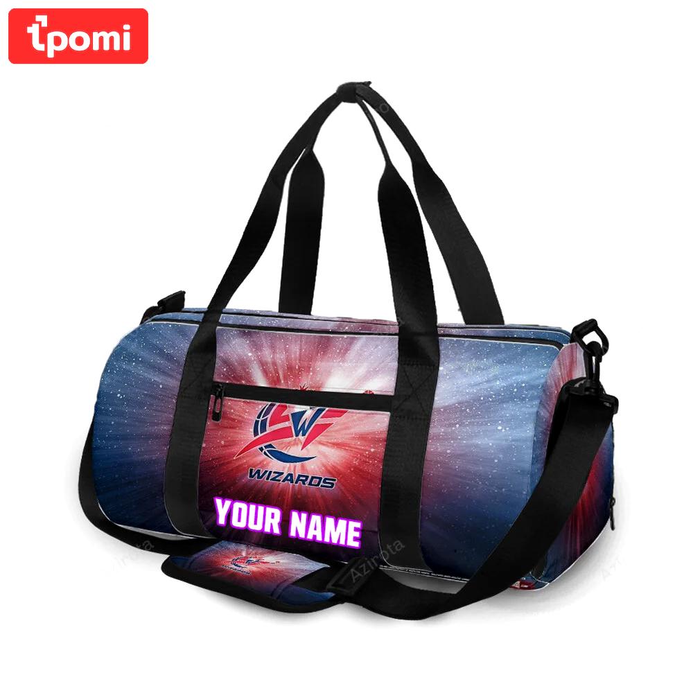 Washington wizards blue red galaxy personalized name travel bag gym bag 2523 Travel Bag