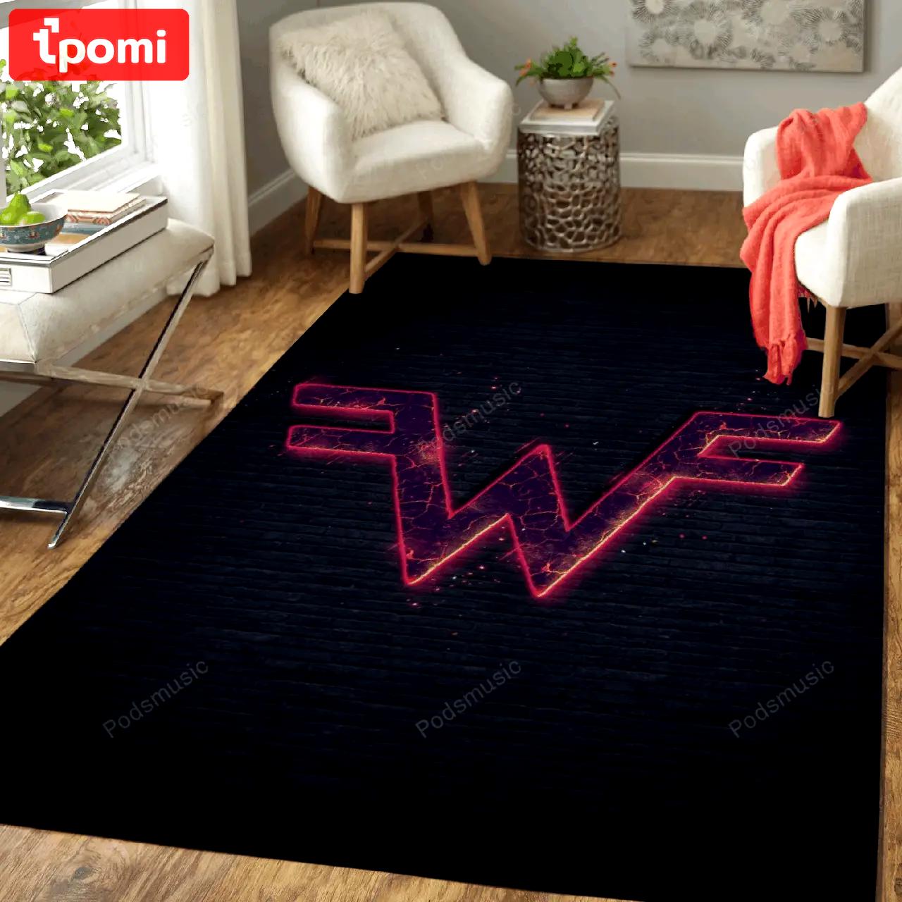 Weezer music symbol art for fans area rug living room carpet rug regtangle carpet floor decor home decor Rectangle Rug