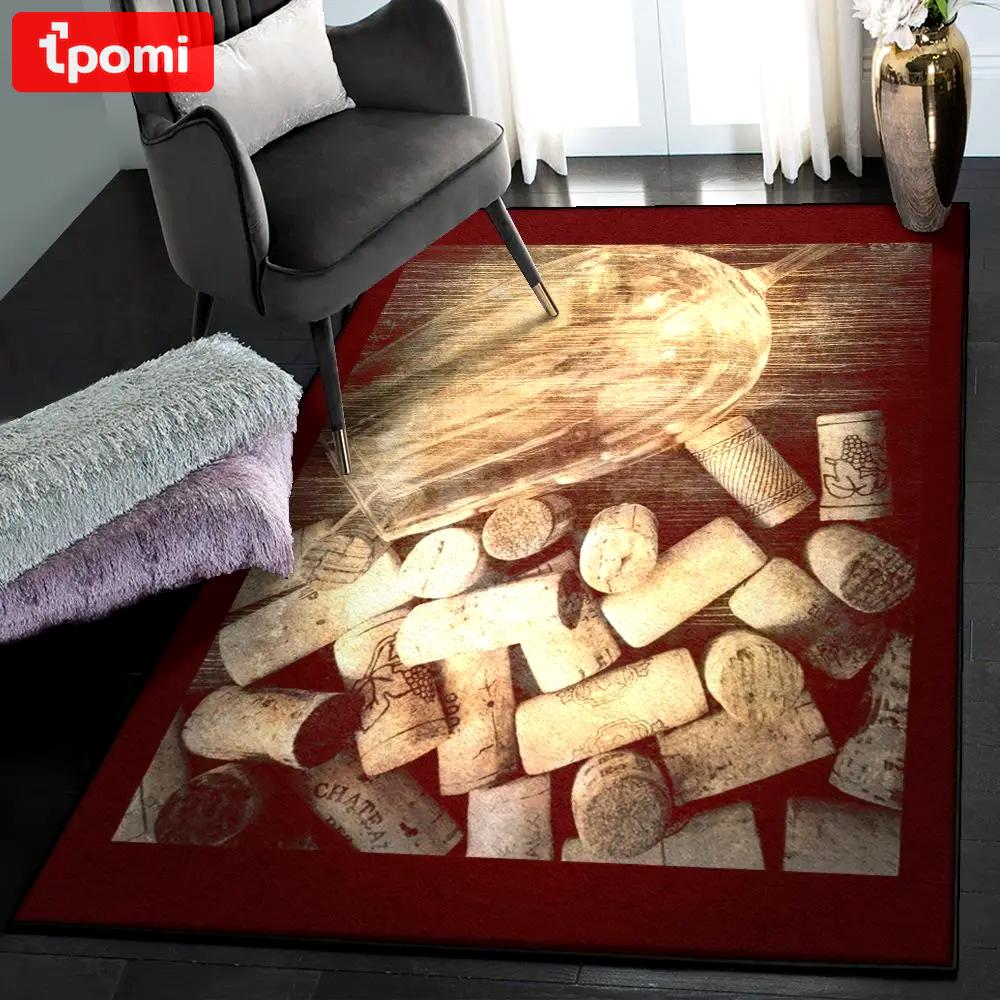 Wine art deco rug, rustic wine gs cl rug Rectangle Rug