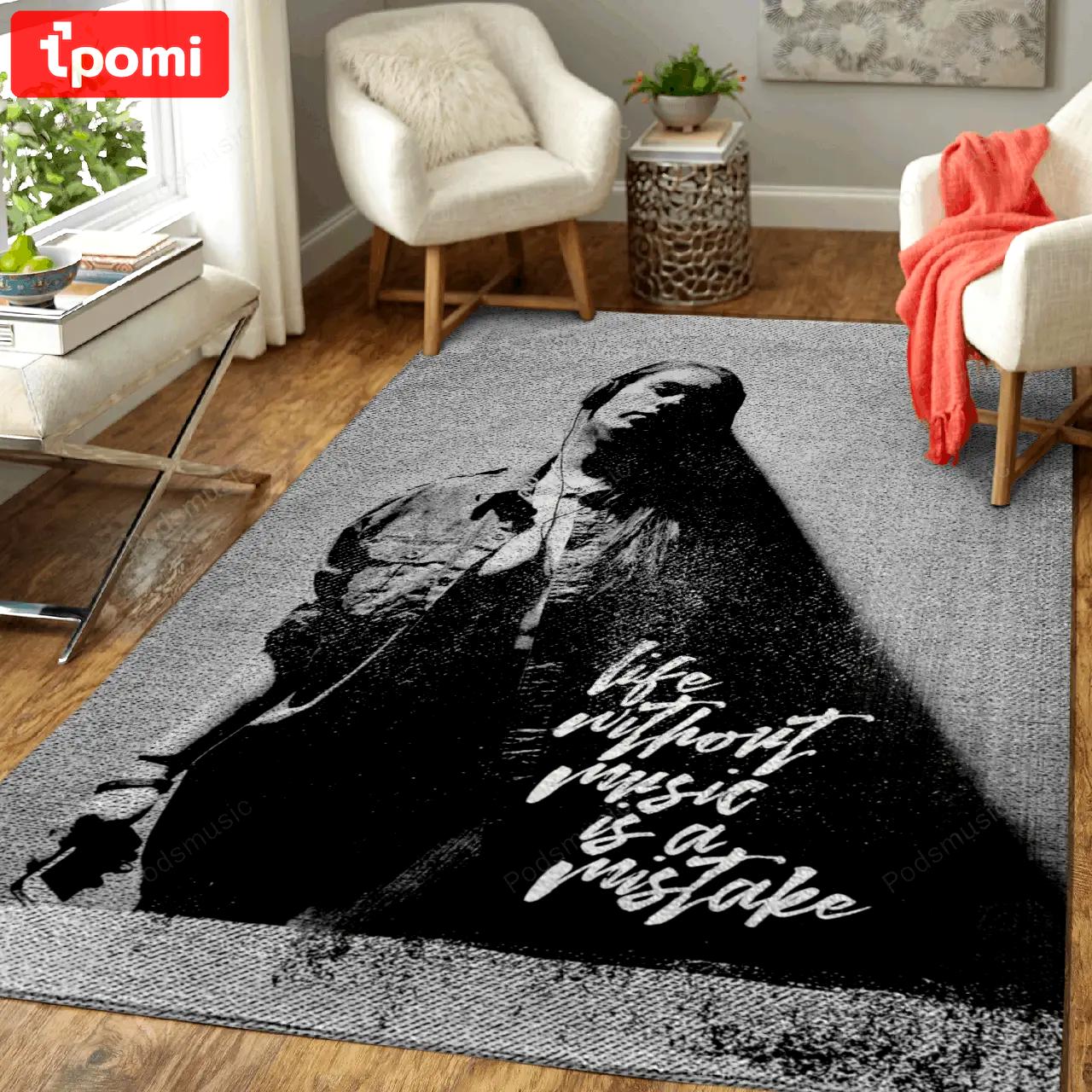 Without music photography art for fans area rug living room carpet rug regtangle carpet floor decor home decor Rectangle Rug