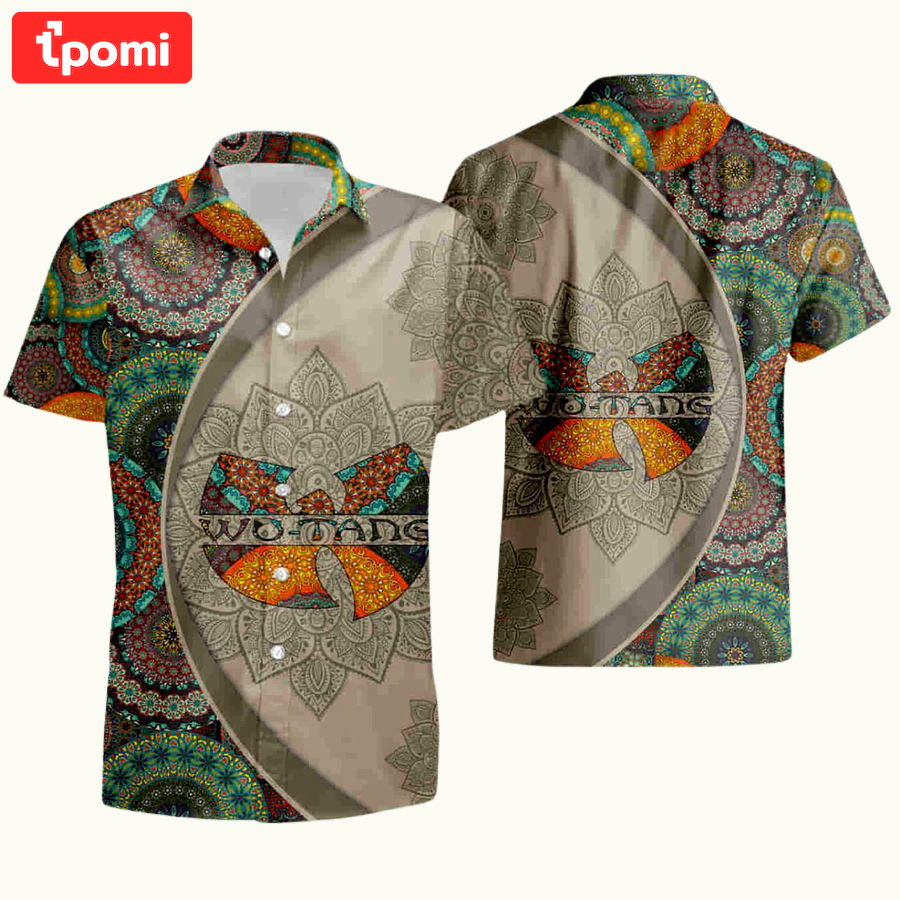 Wu tang clan logo mandala pattern hawaiian shirt Hawaii Shirt Shorts & Flip Flops