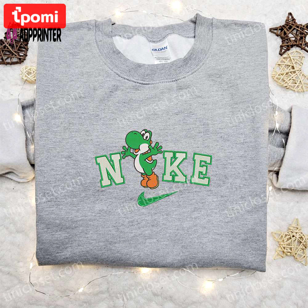 Yoshi x nike embroidered sweatshirt & super mario shirt: best family gift ideas Embroidered Shirt