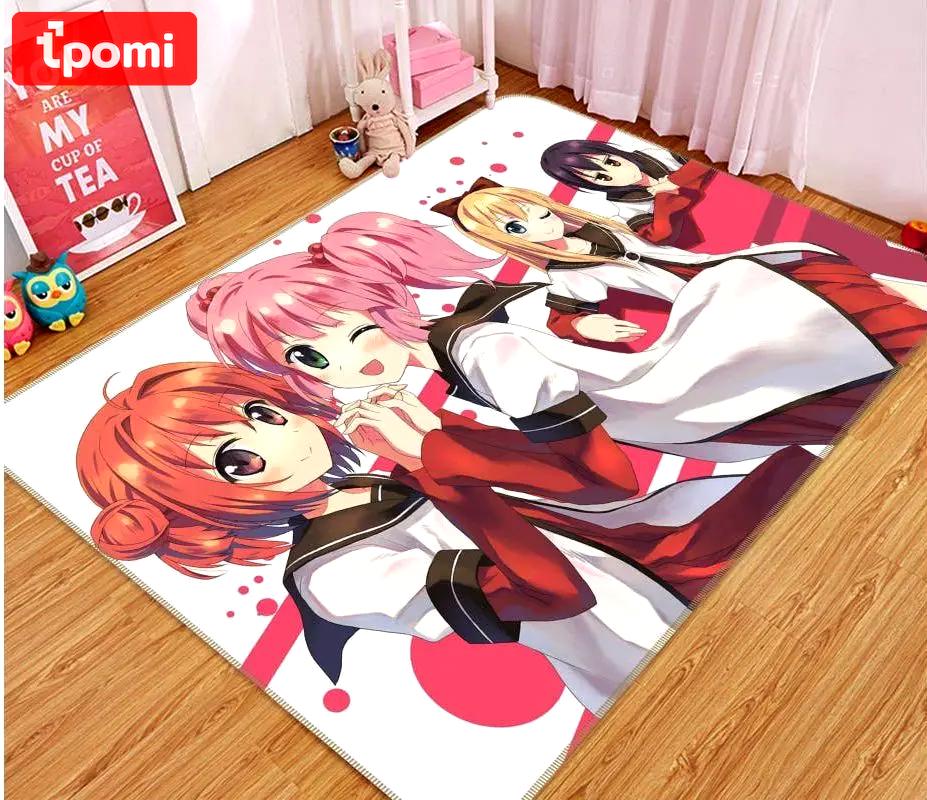 Yuruyuri anime 2 area rug living room and bed room rug rug regtangle carpet floor decor home decor Rectangle Rug
