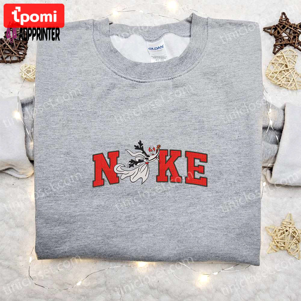 Zero candy cane x nike embroidered sweatshirt: perfect christmas gift for family Embroidered Shirt